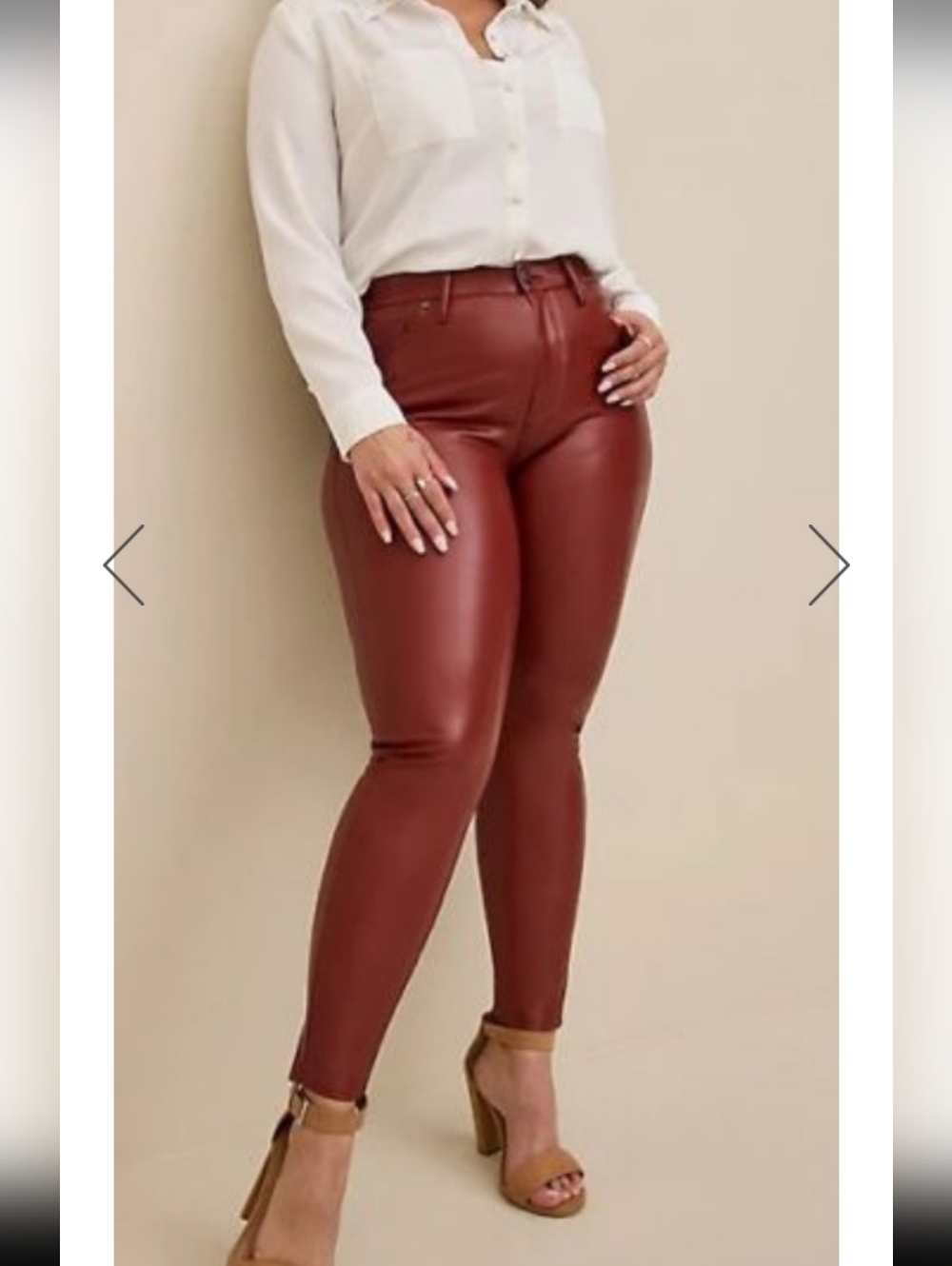 torrid Rust Brown Faux Leather High-Waist Skinny Pants